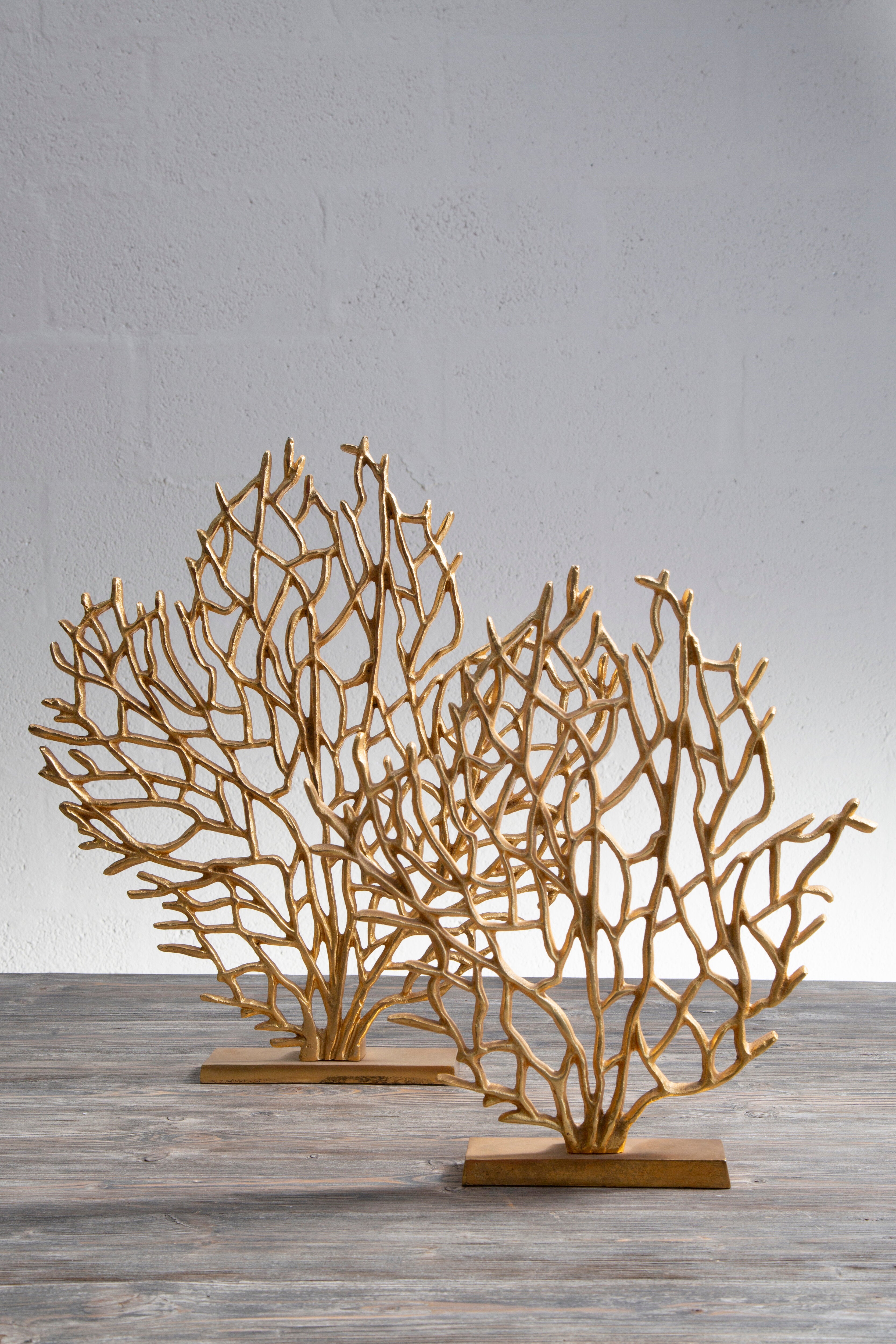 Addison Gold Finish Coral Sculpture | Large